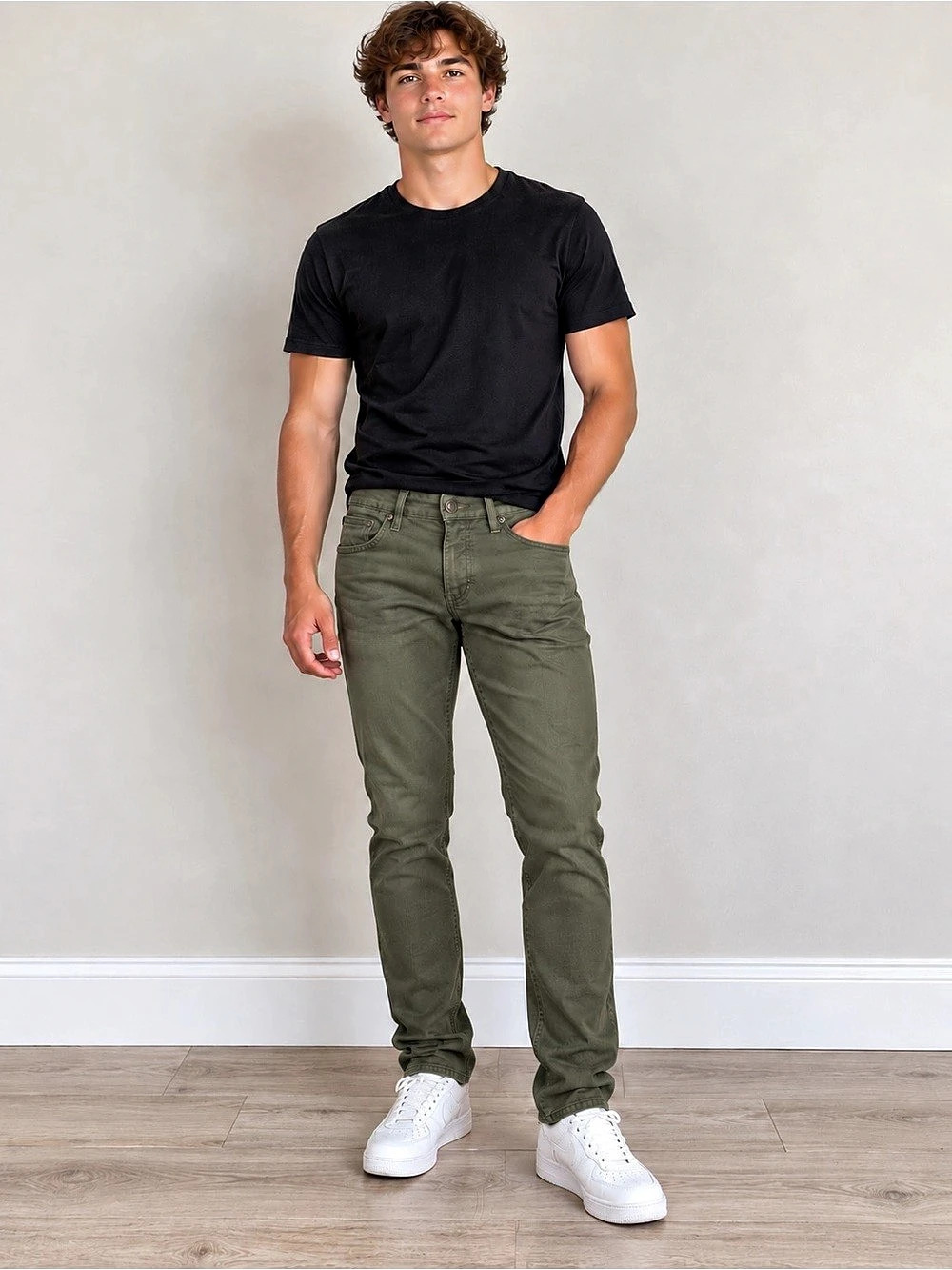 EXPRESS Hyper Stretch Men's Slim Jeans Olive Green 32x34